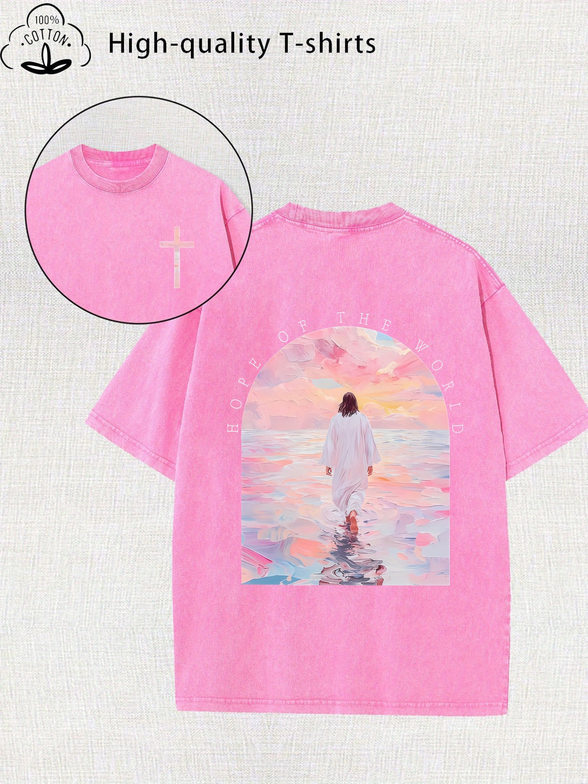 Women's Retro Washed Graphic T-Shirt Loose Fit Crew Neck Short Sleeve Casual Street Style S-XXL