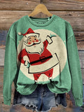 Christmas 2D Print Women Sweatshirt Long Sleeve Round Neck Casual Pullover Top Digital Graphic Fashion All Season