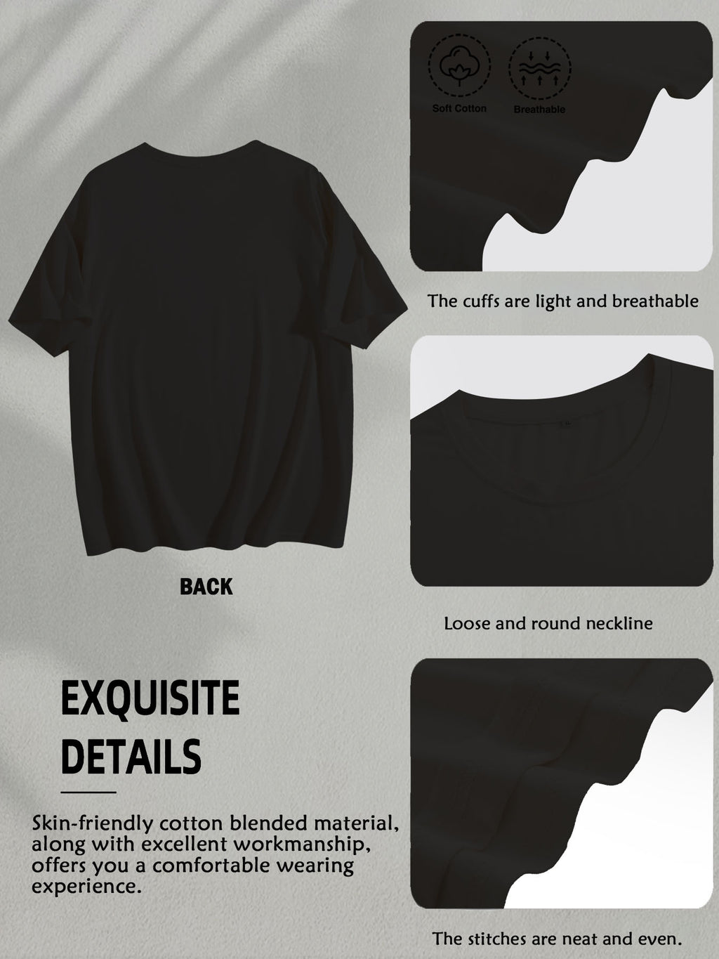 Tattooed Double-Sided Print T-Shirt Women Geometric Positioning Print Crew Neck Short Sleeve Soft Skin-Friendly Breathable Casual Tee Daily Wear Gift S-XXL