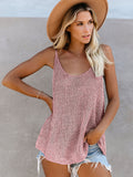 Knit Tank Top Women Flowy Sleeveless Sling Sweater Loose Fit Casual Summer Top Lightweight Breathable Vacation Beach Layering