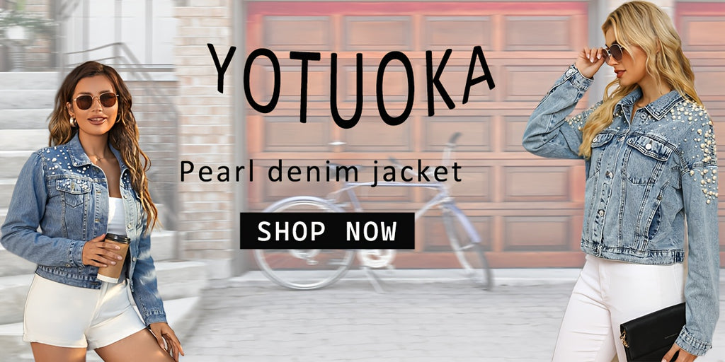 Pearl Neck Elastic Denim Jacket Women Loose Casual Long Coat Raglan Sleeve Lapel Flared Hem Light Blue Spring Autumn Outerwear