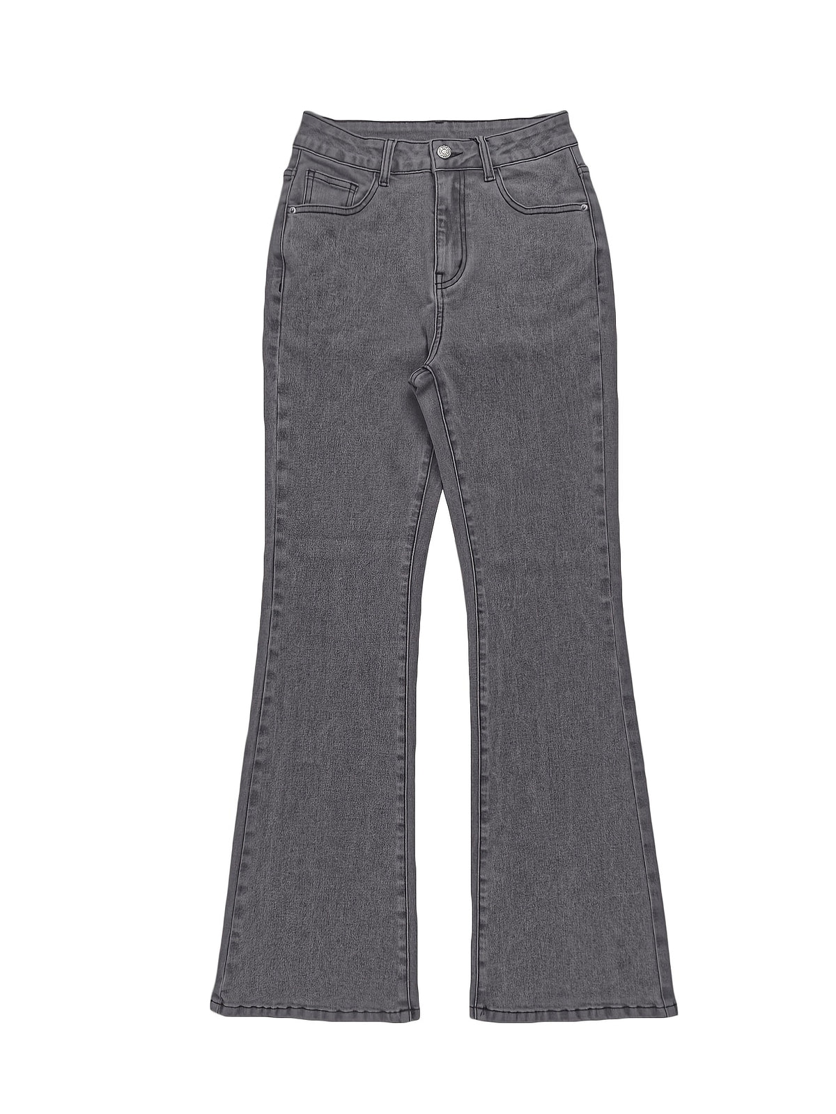 Women's Y2K Straight Leg Denim Pants High Elastic Vintage Street Style Solid Color Long Jeans Versatile Trendy Fashion Bottoms