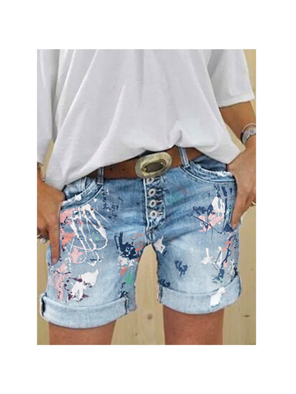 High Waist Slim Denim Shorts Women Button Fly Stretch Casual Summer Dark Blue Grey Light Blue S M L XL