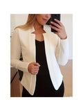 Women Elegant Button Jacket Middle Eastern Style Soft Pastel All-Season Easy Care Lightweight Coat White Red Black S-XXL