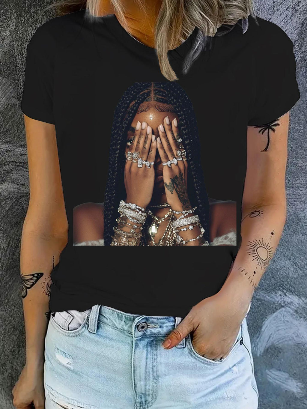 Fashionable Print Crew Neck T-Shirt for Women - Lightweight Breathable Polyester Casual Short Sleeve Tee Spring Summer Everyday Wear