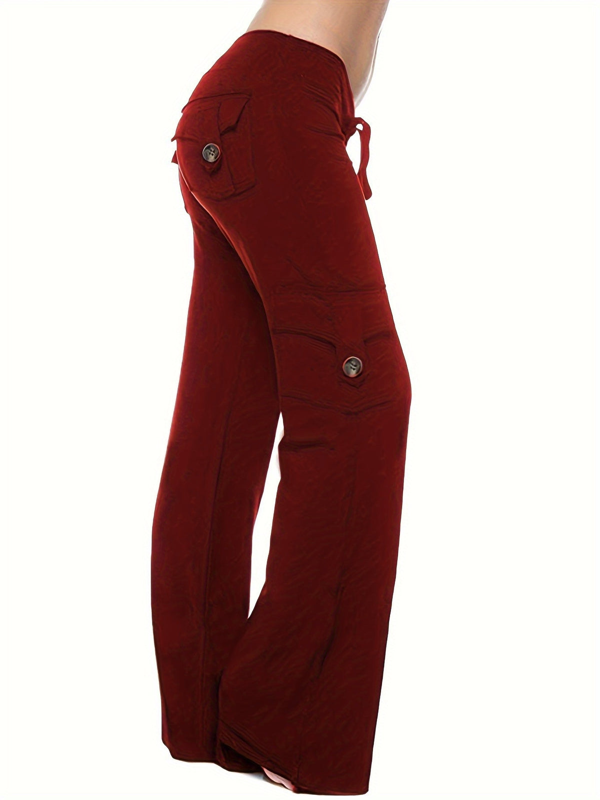 High Waist Wide Leg Sweatpants for Women – Loose Jogger Pants with 4 Button Pockets, Elastic Waist Casual Streetwear Hiking Outdoor Everyday Lounge Pants, Plus Size Comfortable Bottoms S-XXL