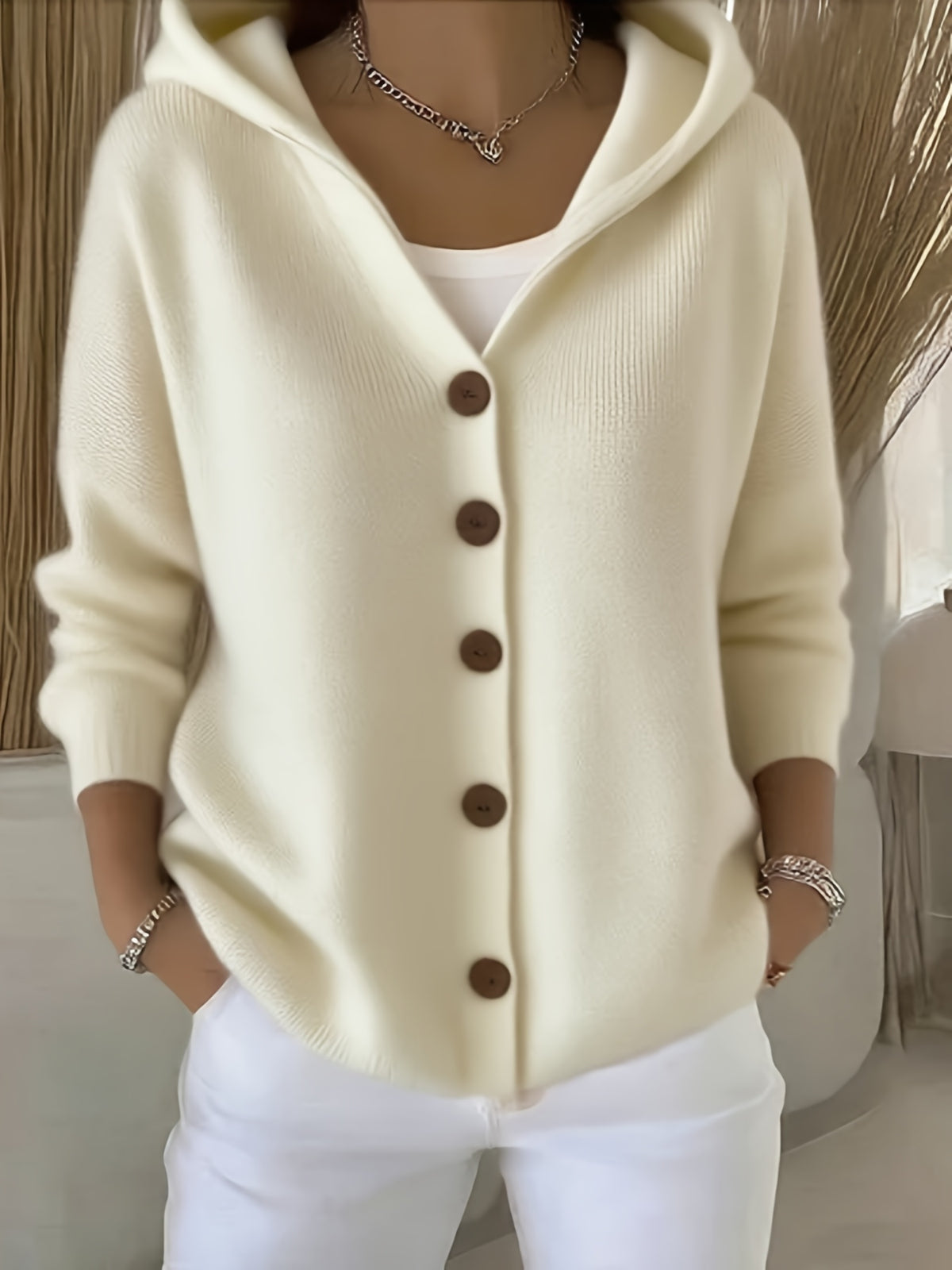 Women's Oversized Cardigan Sweater Button Up Long Sleeve Knit Jacket Casual Outwear Trendy Fall Winter Cozy Layering Coat