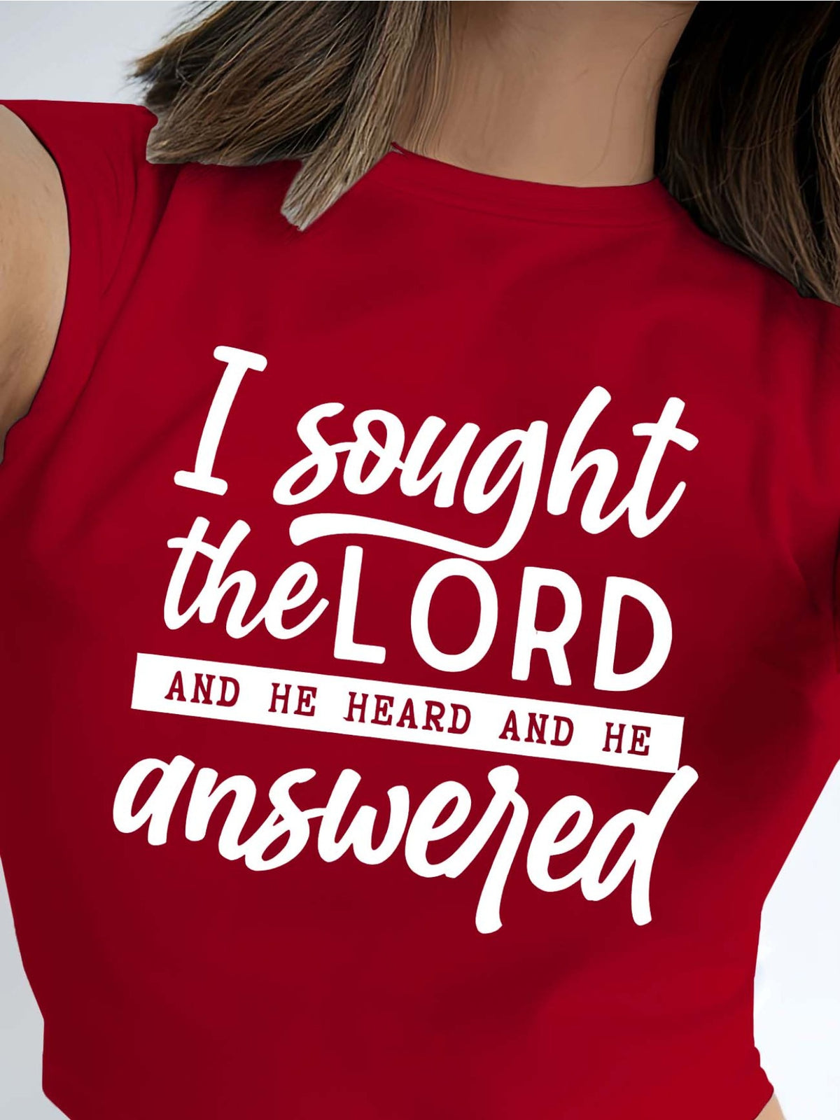Faith Scripture Tee Women I Found The Lord He Healed Me Inspirational Print Crew Neck Short Sleeve Church T-Shirt Plus Size 0X-8XL