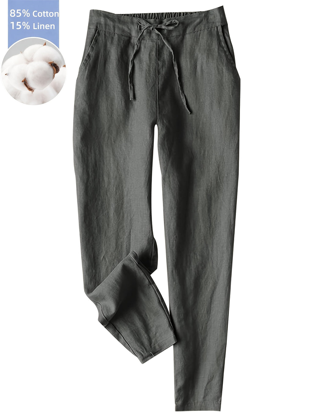 Women's Linen Pants Wide Leg Drawstring High Waist Beach Palazzo Pants | Casual Boho Vacation Trousers Summer