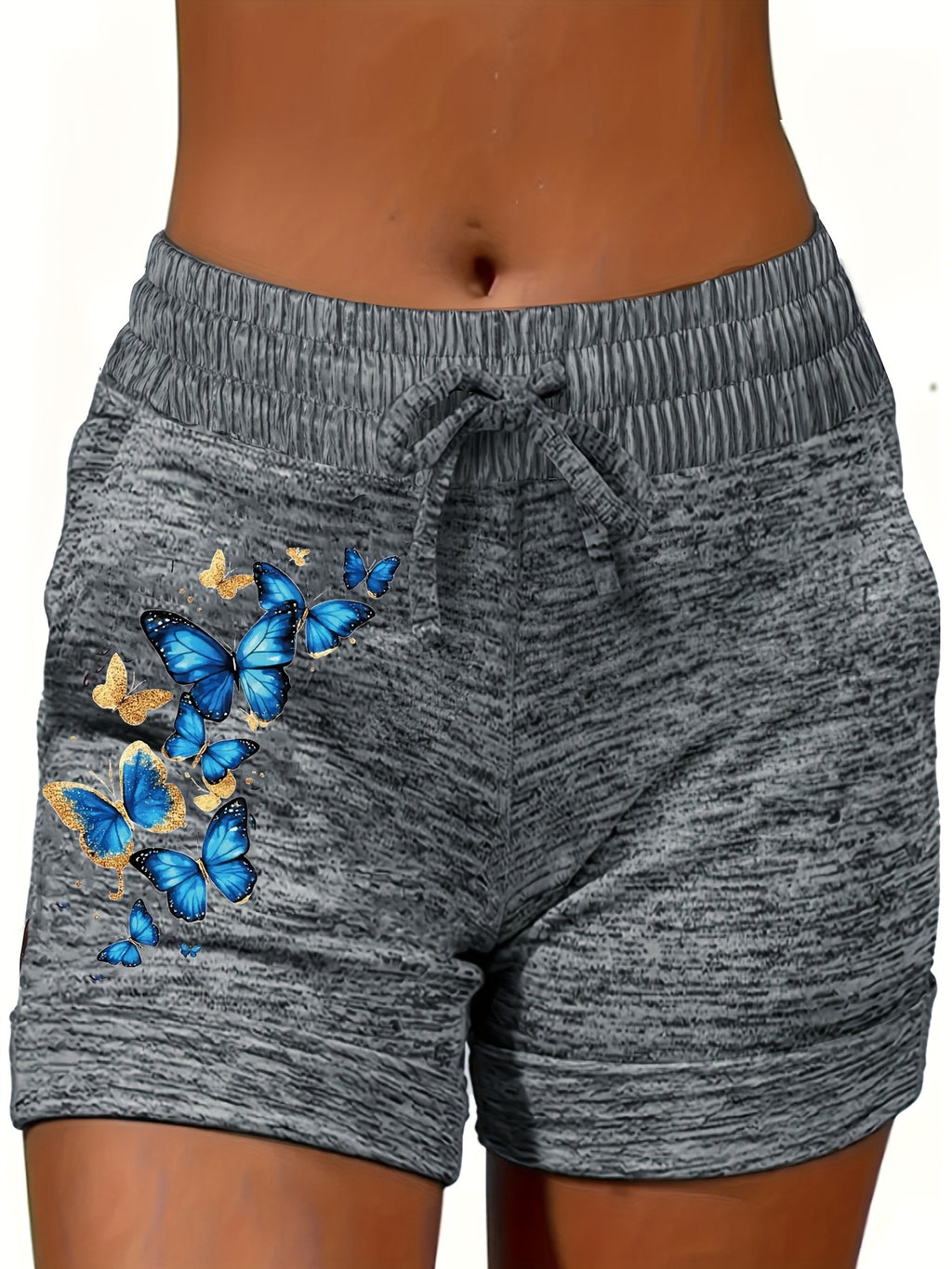 Printed Beach Vacation Shorts Women Casual Summer Holiday Loose Short Pants Light Grey Black Dark Gray S-XXL