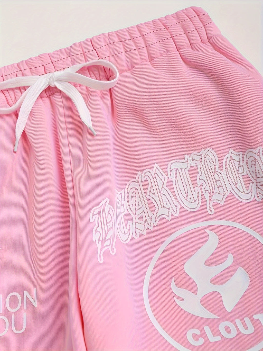 Hoodie Sweatpants Set Women Focused Growth Print Pullover Tracksuit 95% Polyester 250g Lace-Up Detail Casual Jogger Lounge Set S-XXL