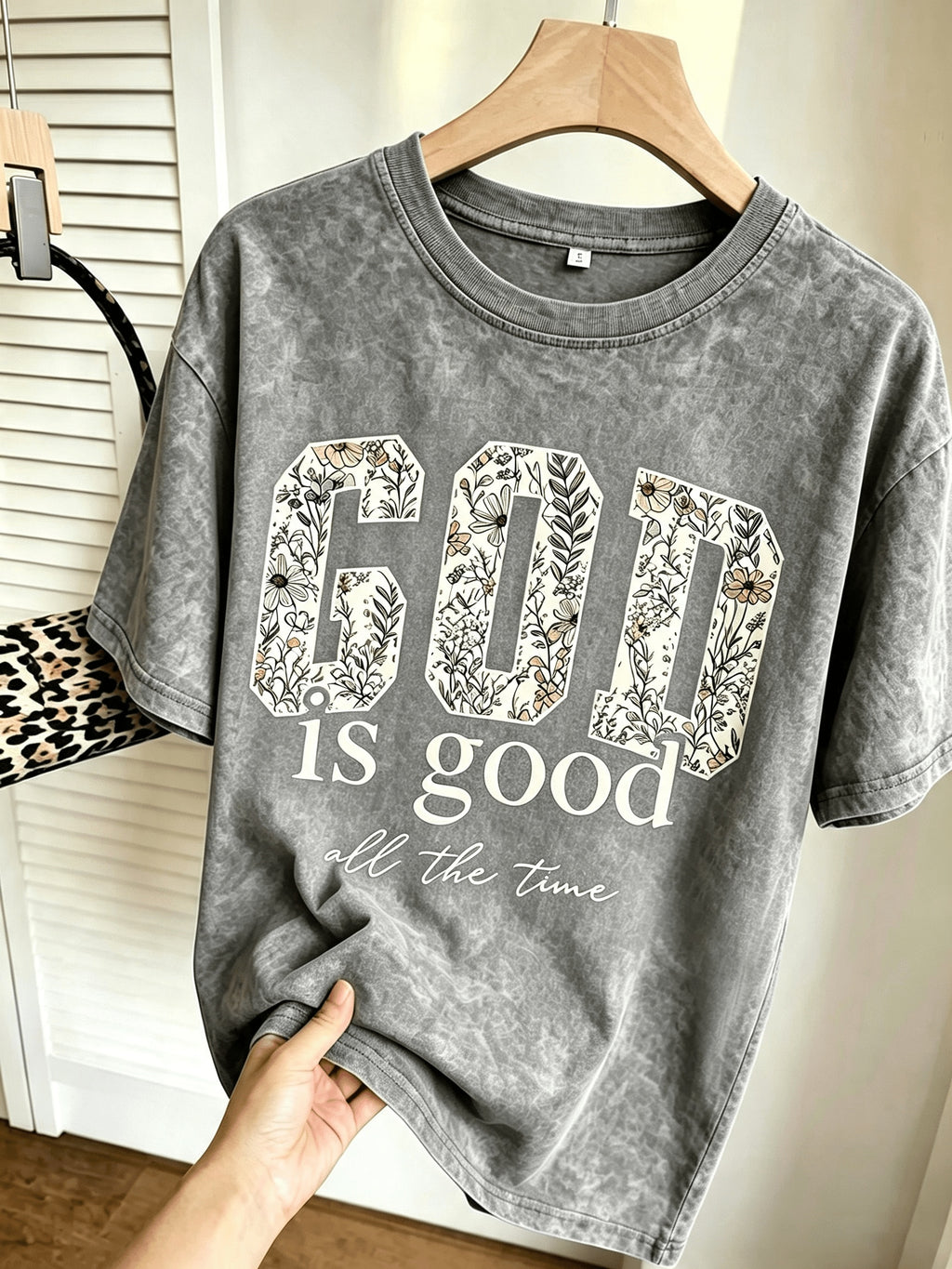 Vintage Batik Print Washed Graphic T-Shirt Women Crew Neck Floral Geometric Casual Tee Autumn Fashion S-XXL