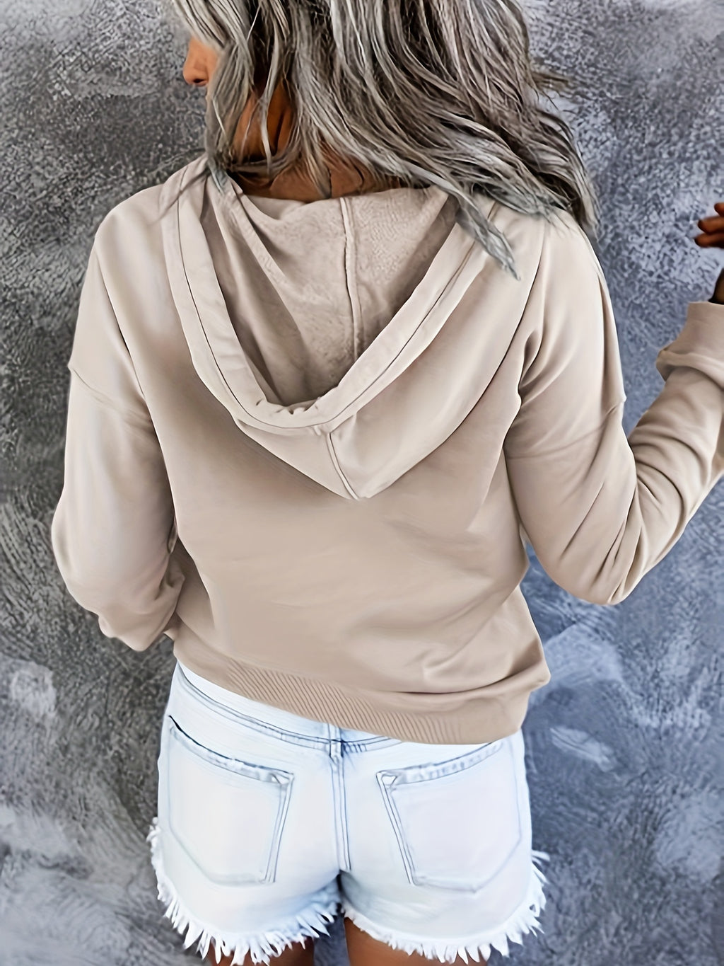 Women Oversized Button Hoodie Sweatshirt Long Sleeve Kangaroo Pocket Ribbed Cuff Casual Pullover Black Grey Burgundy Apricot S-XXL