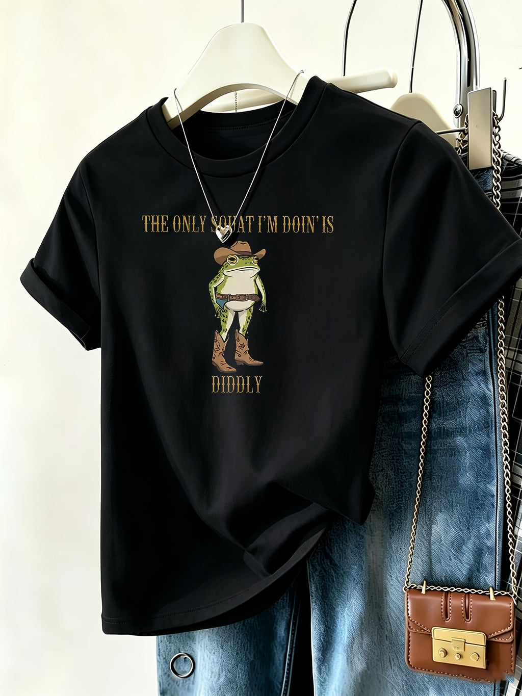 Women's Funny Graphic T-Shirt Loose Fit Casual Humorous Design Street Style Breathable Machine Washable Black S-XXL
