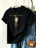 Women's Funny Graphic T-Shirt Loose Fit Casual Humorous Design Street Style Breathable Machine Washable Black S-XXL