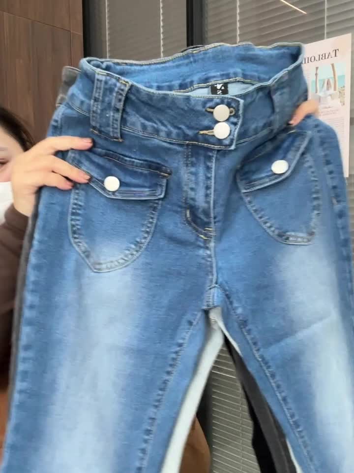 Multicolor Retro Low-Waisted Flared Jeans for Women Y2K Wide-Leg Trousers Slim Elastic Street Style XS-XXL