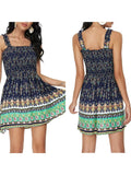 Floral Print Spaghetti Strap Square Neck Boho Short Dress Women 3-Pack Summer Casual Mini Dress Random Color