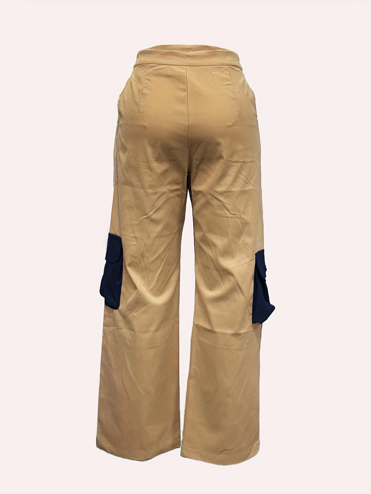 Women's Fashion Long Overalls Casual Bib Pants Khaki Royal Blue Camel XS XL XXL