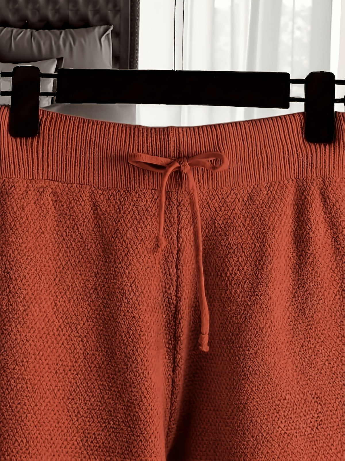 Waffle Texture Two-Piece Set Women Long Sleeve Hoodie High Waist Wide Leg Pants Casual Loose Retro Fall Tracksuit Set S-XXL