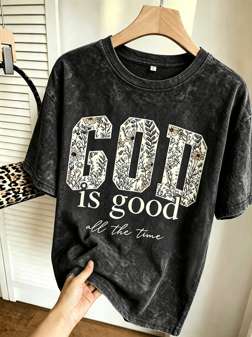 Vintage Batik Print Washed Graphic T-Shirt Women Crew Neck Floral Geometric Casual Tee Autumn Fashion S-XXL