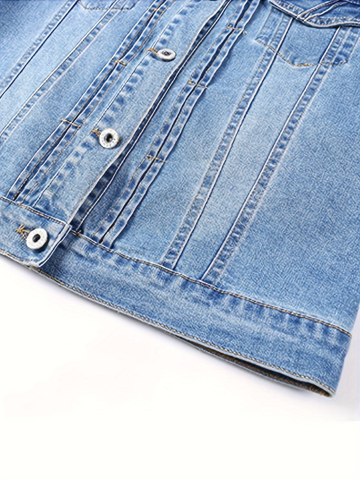 Vintage Wash Cropped Denim Jacket Women Slim Fit Button-Up Casual Spring Fall Layering Dark Blue Medium Blue S-XXL