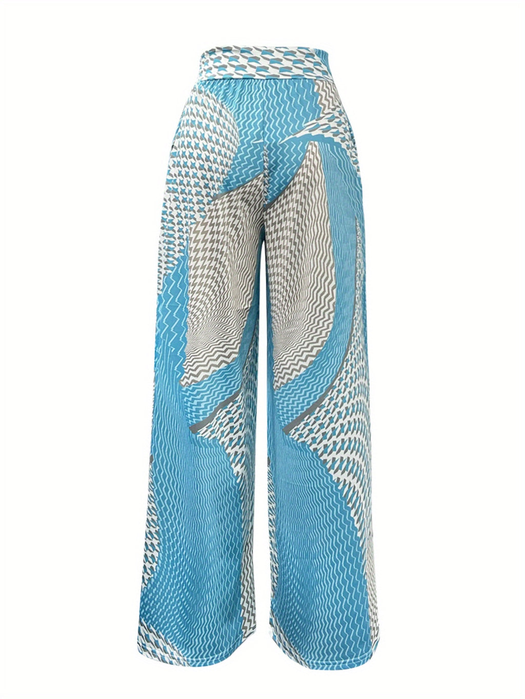 Retro Print Wide Leg Pants Women Loose Fit Long Pants Casual Commute Everyday Wear Violet Blue Mixed Colors S-XXL