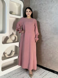 Soft Crepe Abaya with Pocket Muslim Women Prayer Abaya Solid Color Woven Fabric Modest Dress Sizes S M L Multiple Colors Everyday Wear