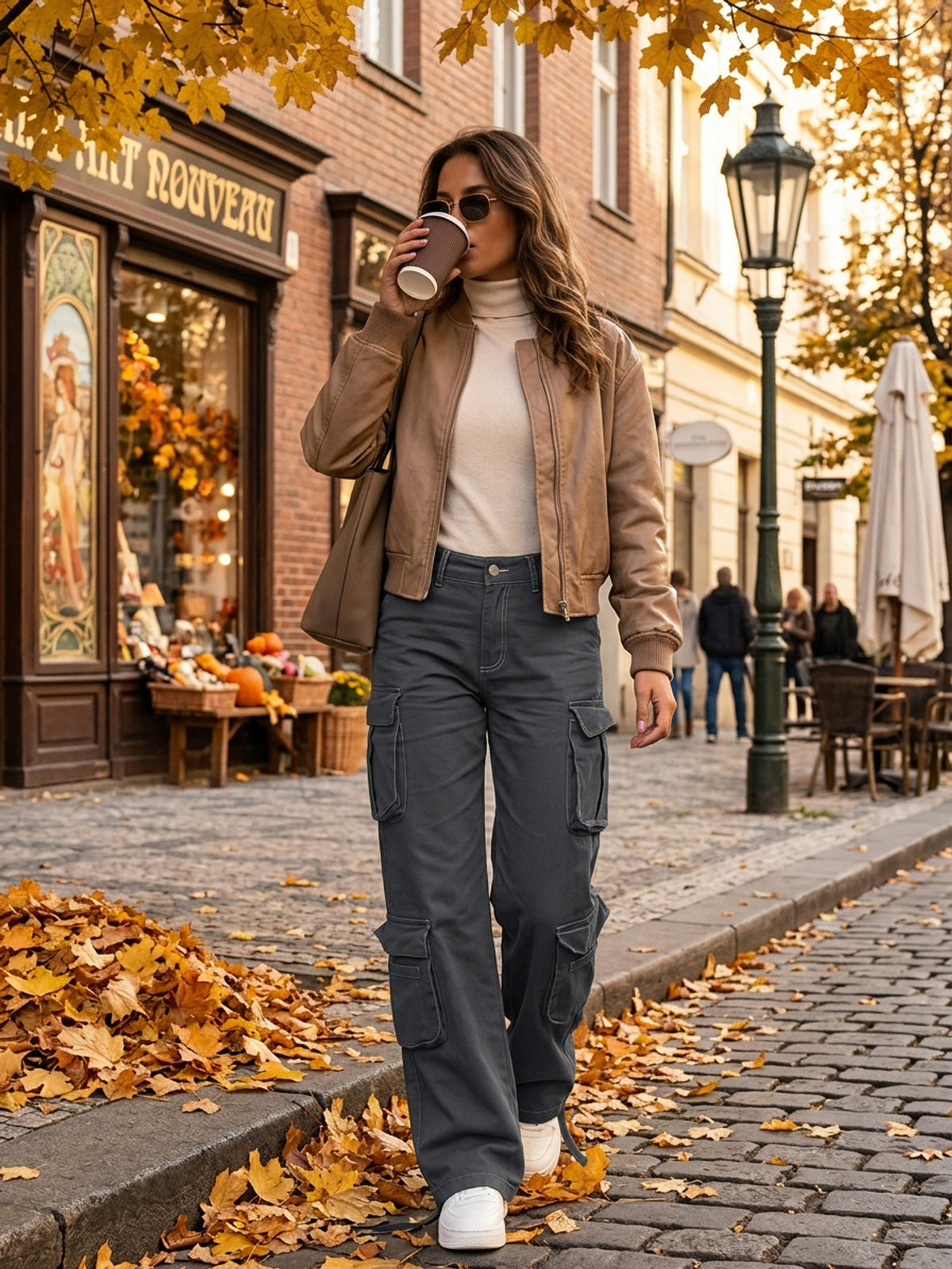 Y2K Washed Work Pants Women Multi Pocket Retro Street Travel Casual Vintage Style Basic Trousers Chic