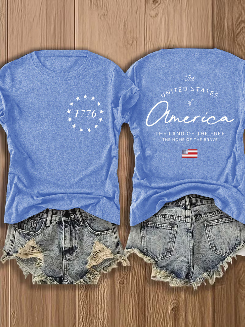 1776 American Flag T-Shirt Women US Patriotic Symbols Short Sleeve Casual Streetwear Blouse 70% Polyester Mid-Stretch Breathable Fourth of July Fall Top S-XXL
