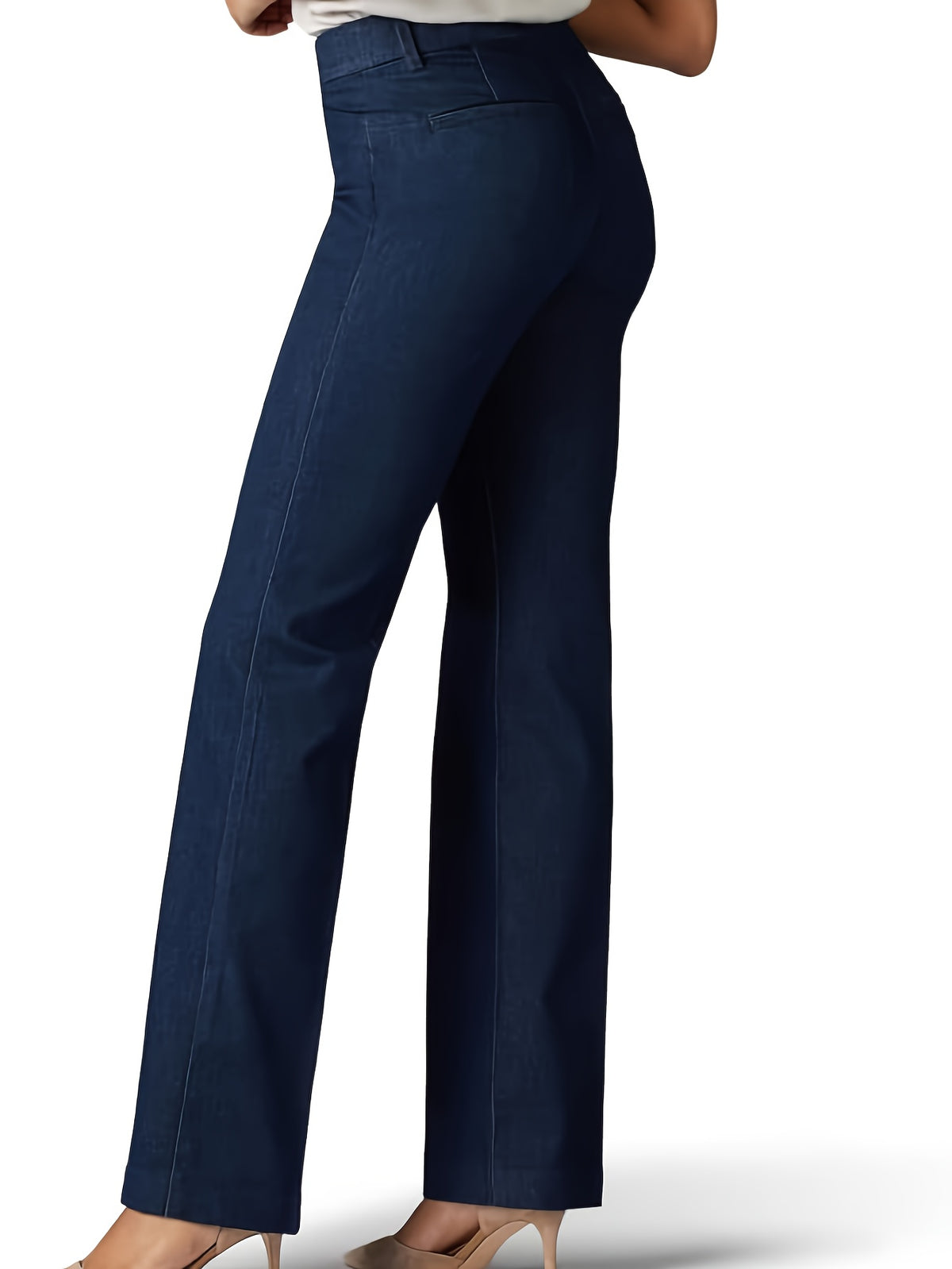 High Waist Straight Leg Pants Women Loose Elastic Waist Casual Trousers Fashionable Comfy Everyday Bottoms S-XXL