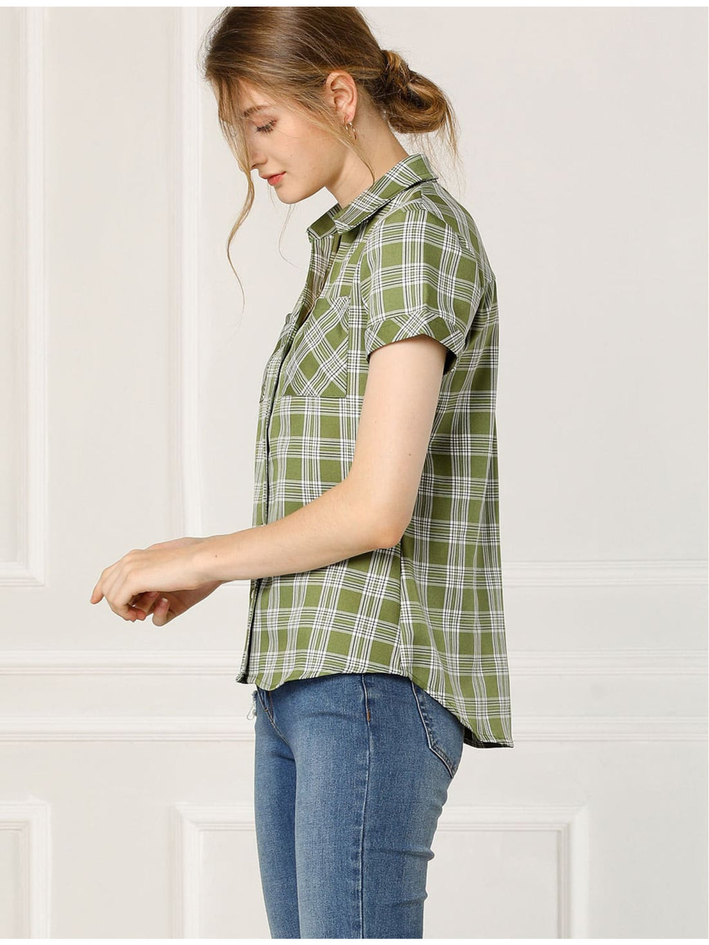 Western Plaid Button Shirt for Women | Classic Flannel Checkered Long Sleeve Top | Casual Country Style Blouse | Machine Washable Women's Plaid Shirt