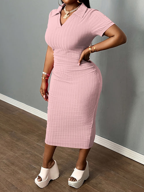 Bodycon Midi Pencil Dress for Women | Sexy Slim Fit Short Sleeve Club Dress | Elegant Cocktail Party Dress | Casual Summer Bodycon Dress Women