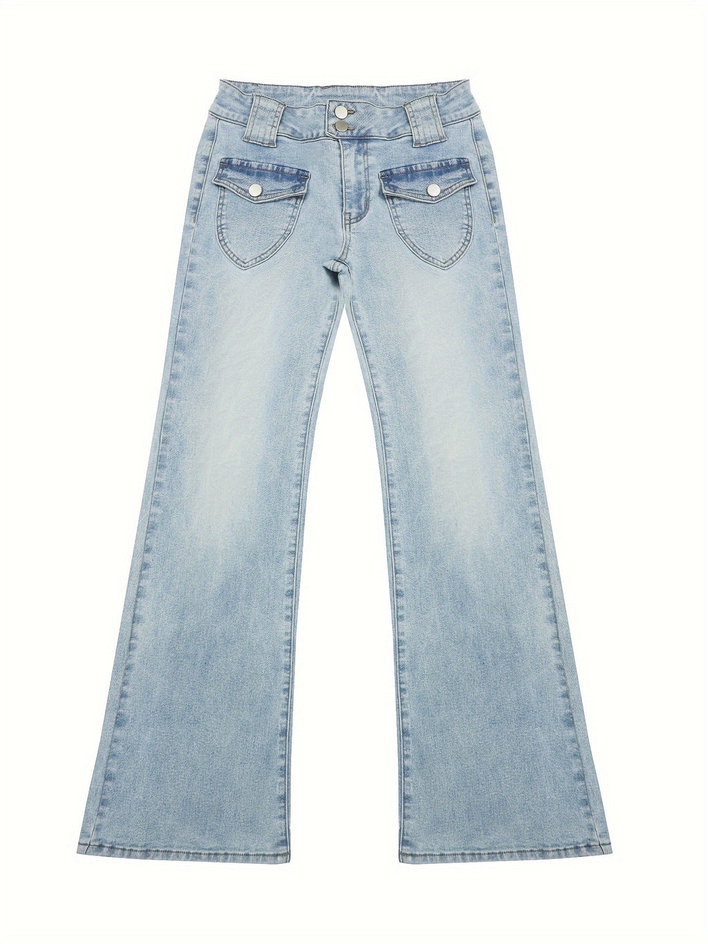 Multicolor Retro Low-Waisted Flared Jeans for Women Y2K Wide-Leg Trousers Slim Elastic Street Style XS-XXL