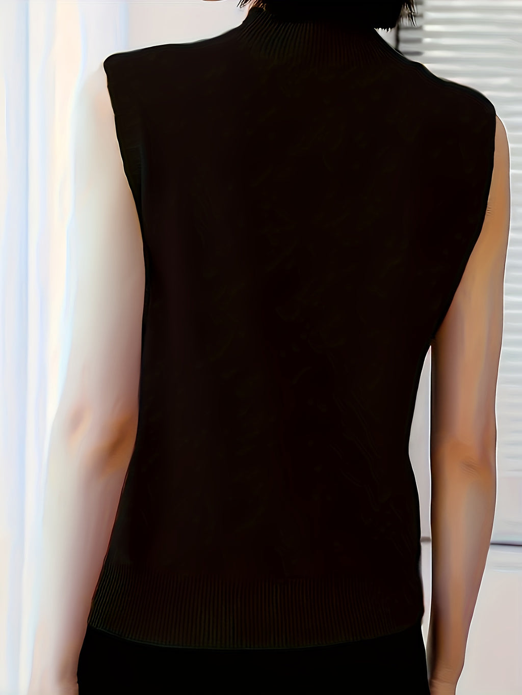 Mock Neck Sleeveless Vest Top Women Slim Fit Solid Color Short Cropped Spring Summer Casual Festive Tank Top for Women