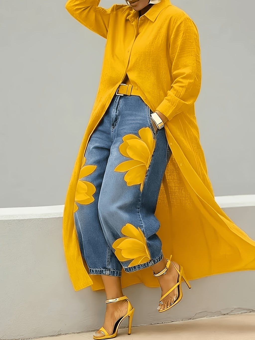 Women Maxi Shirt Dress Long Sleeve Button Down Lapel Collar Loose Fit Duster Dress S-XXL