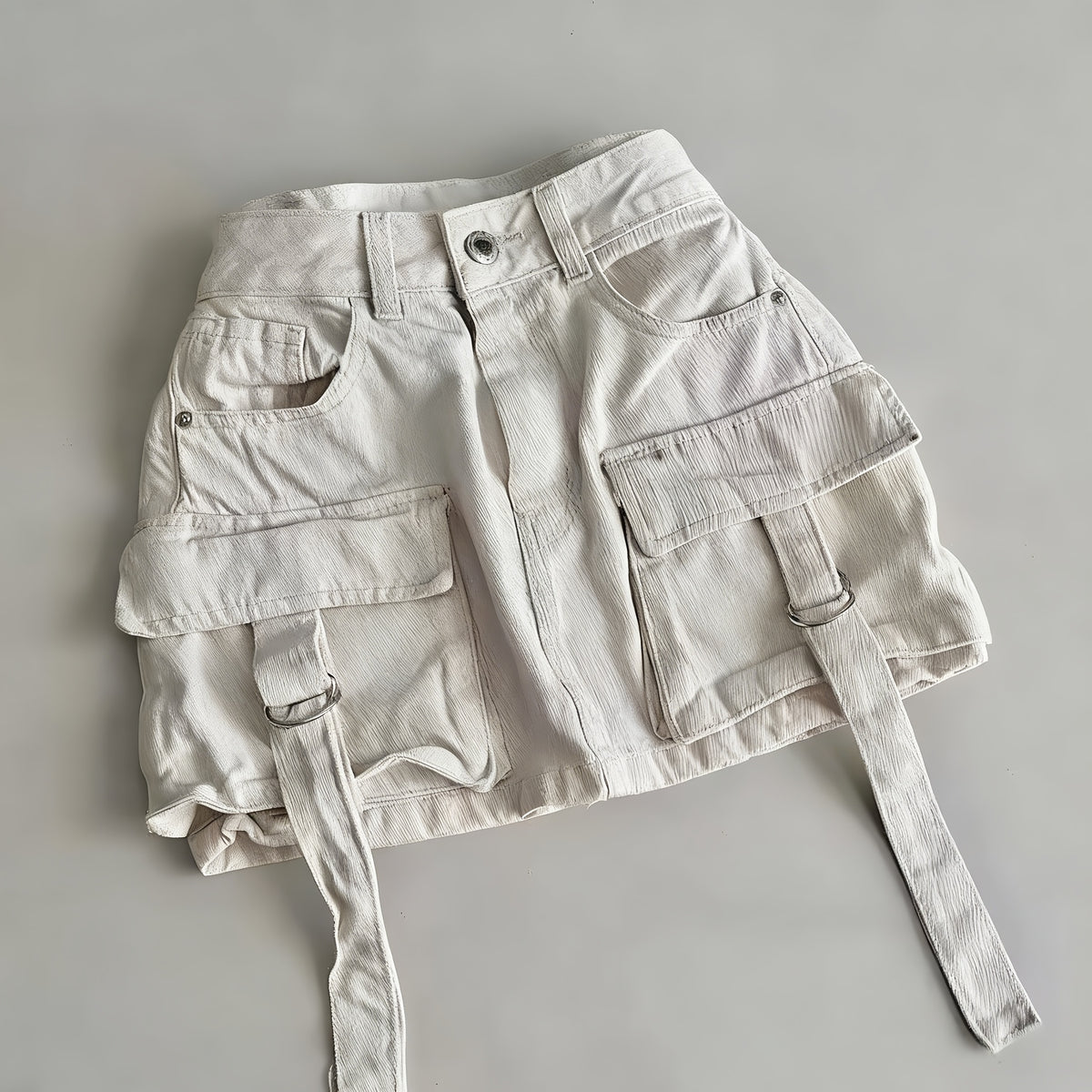 Y2K Black Denim Mini Skirt Women High Waist Goth Harajuku Stretch Multi-Pocket Streetwear Biker Aesthetic Spring Summer Fall