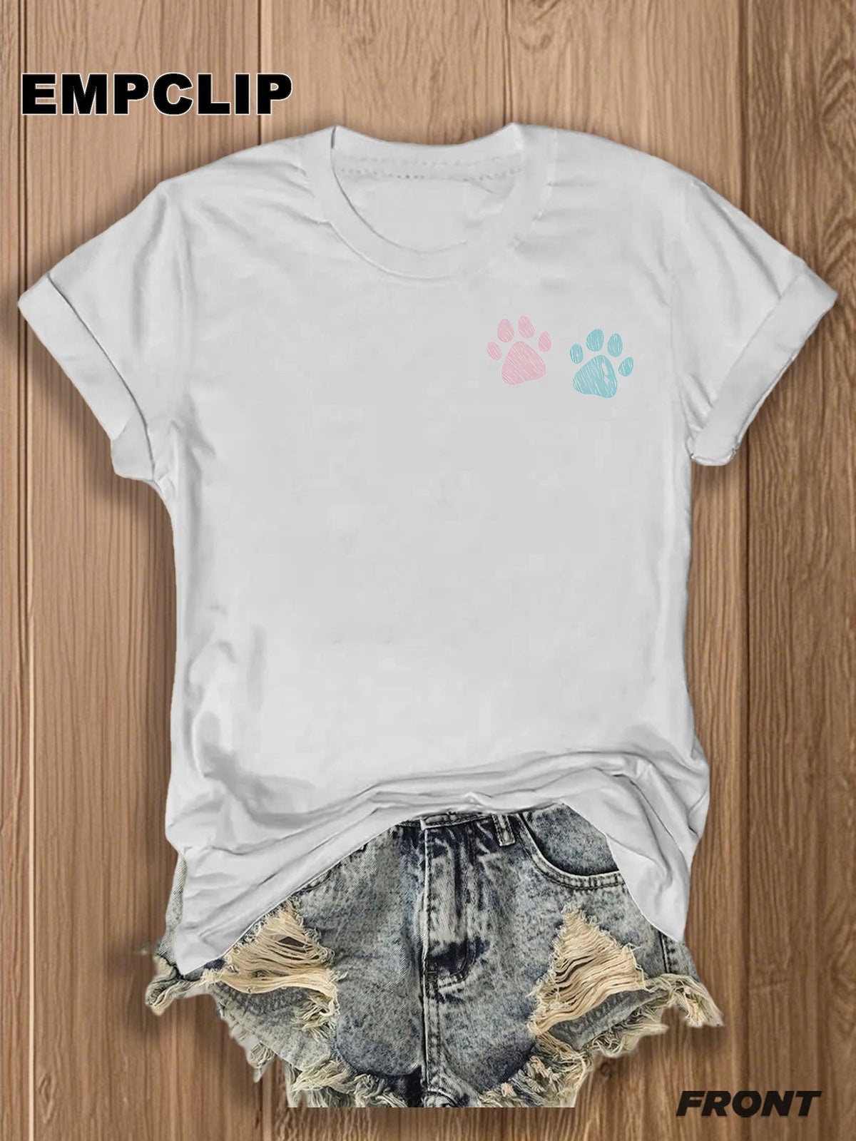 Dog Lover T-Shirt Easily Distracted by Dogs Paw Print Graphic Tee Women Short Sleeve Crew Neck Casual Summer Top Pet Owner Gift Burgundy White Apricot Red