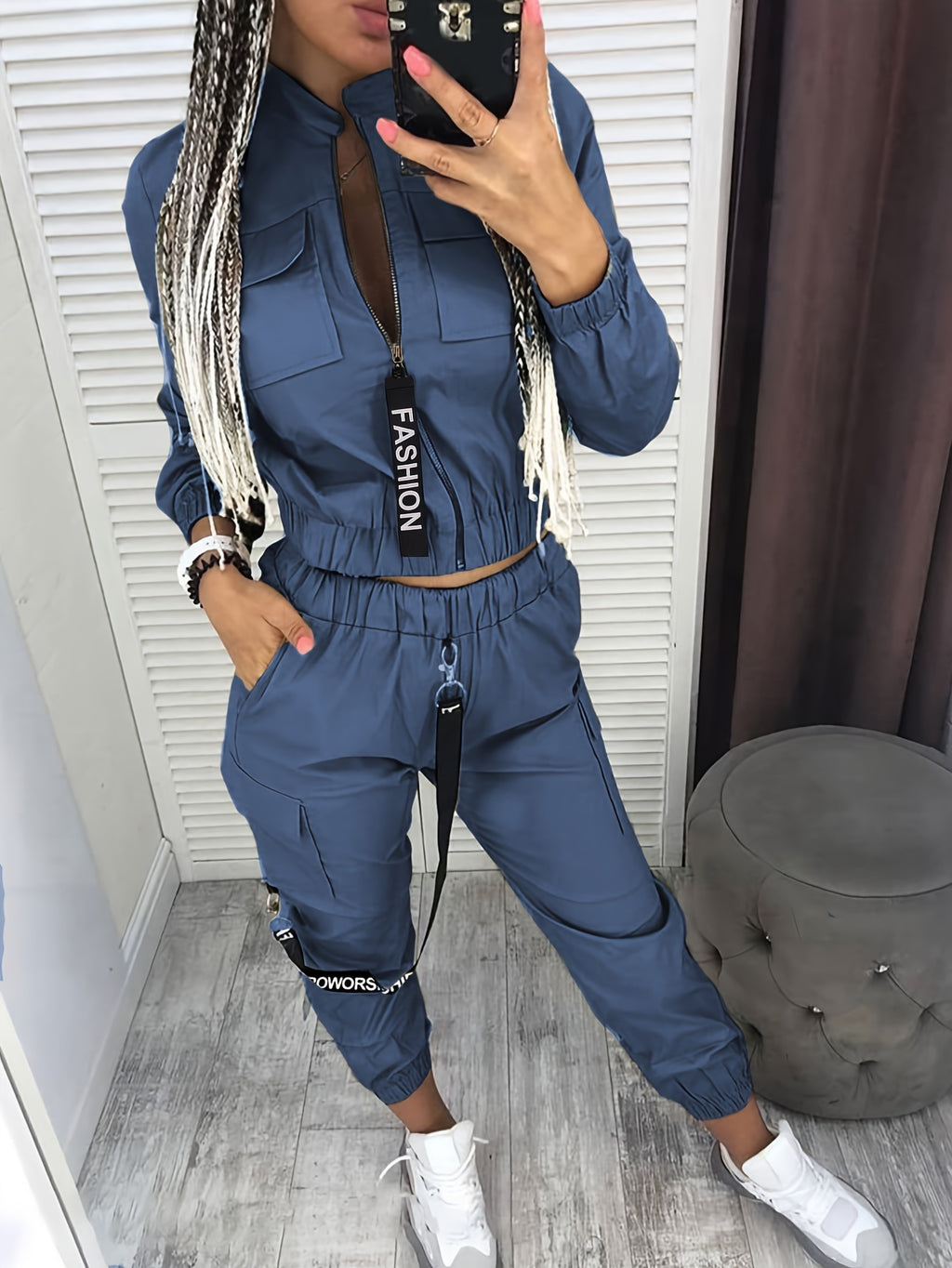 Multi-Pocket Utility Two Piece Set Women Sporty Casual Suit Workwear Style Elastic Waist Lightweight Breathable Outfit S-XXL 6 Colors