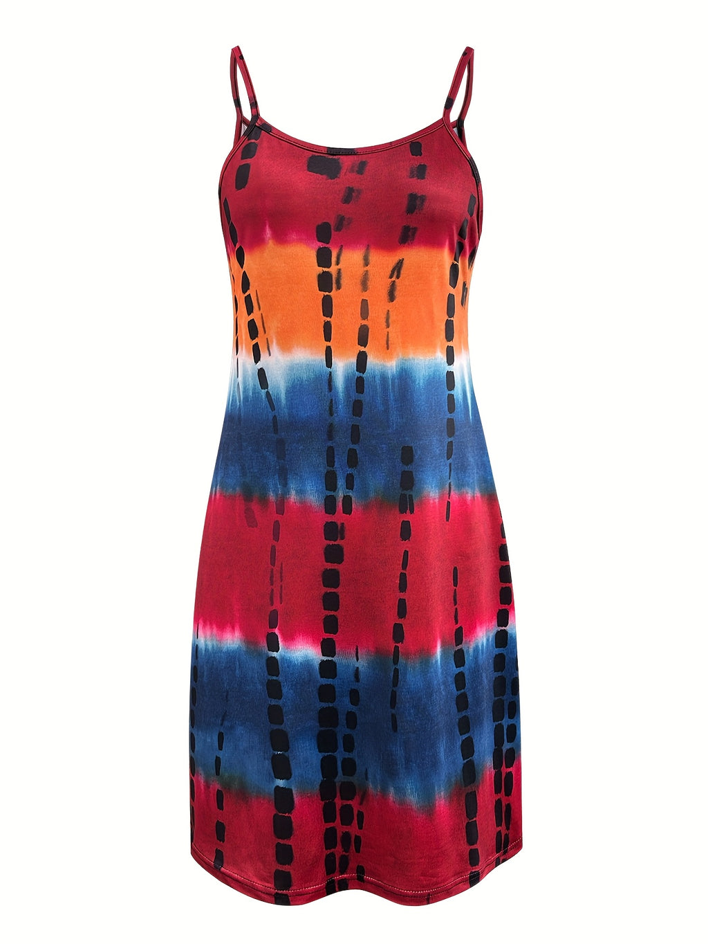 Color Block Camisole Dress Women Summer Beach Vacation Lightweight Stretch Sleeveless Sundress Casual Chic Multicolor S-XXL