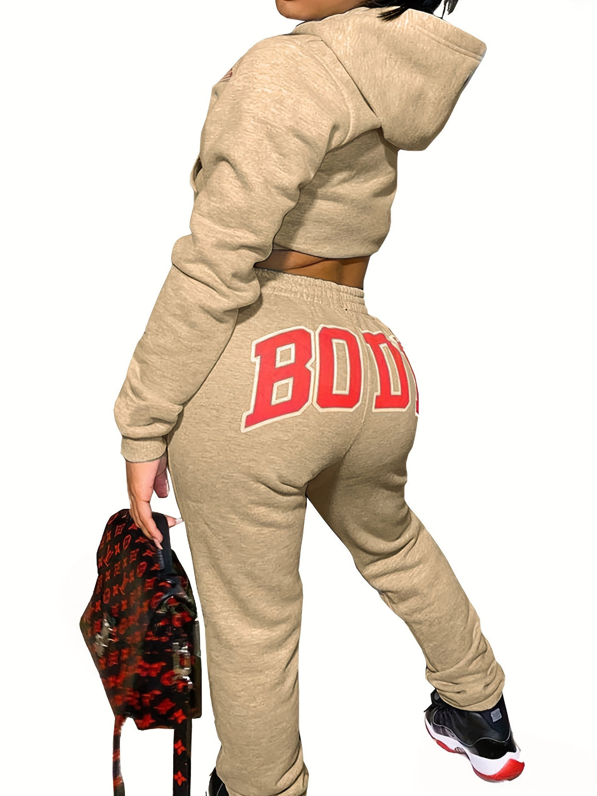Velvet Tracksuit Set Women Cropped Hoodie Kangaroo Pockets Jogger Sweatpants Solid Color Luxe Autumn Winter Lounge Jogger Set S-XXL