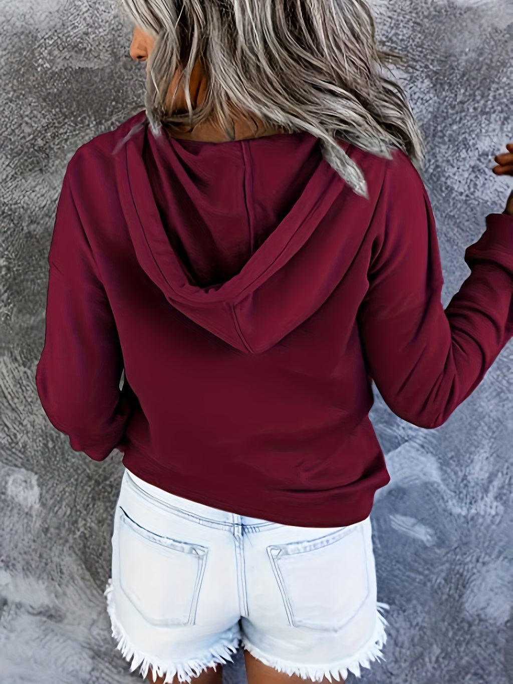 Women Oversized Button Hoodie Sweatshirt Long Sleeve Kangaroo Pocket Ribbed Cuff Casual Pullover Black Grey Burgundy Apricot S-XXL