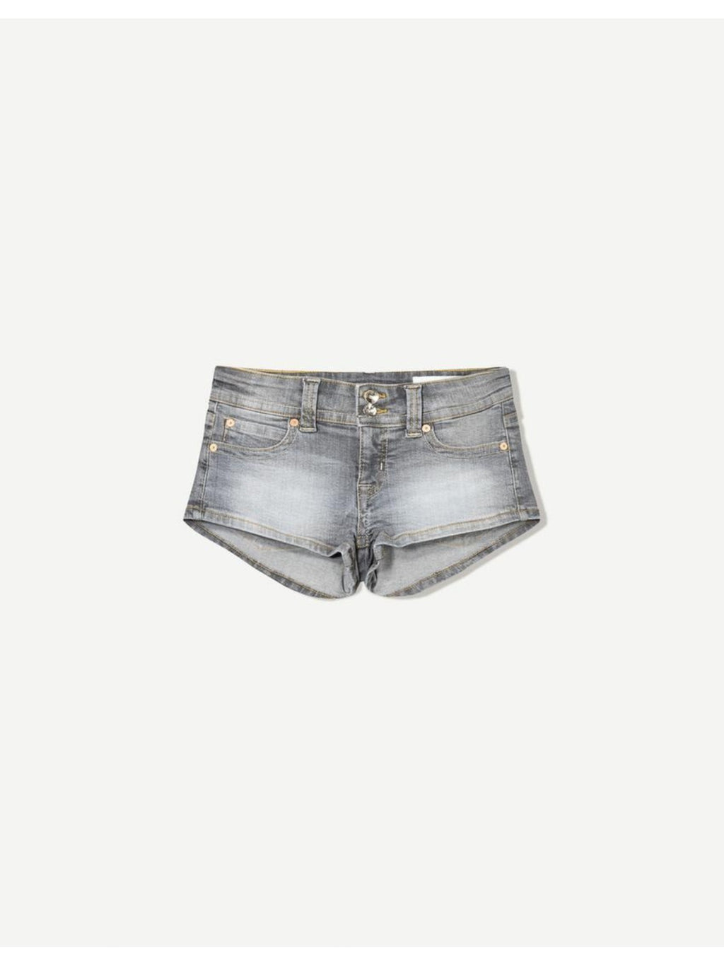 Low Rise Double Button Denim Shorts for Women - Bodycon Slim Fit Back Pocket Hot Pants, Sexy Casual Office Vacation Jean Shorts for Summer