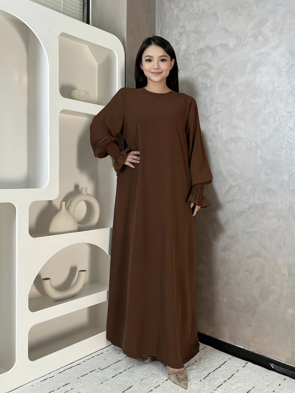 Soft Crepe Abaya with Pocket Muslim Women Prayer Abaya Solid Color Woven Fabric Modest Dress Sizes S M L Multiple Colors Everyday Wear