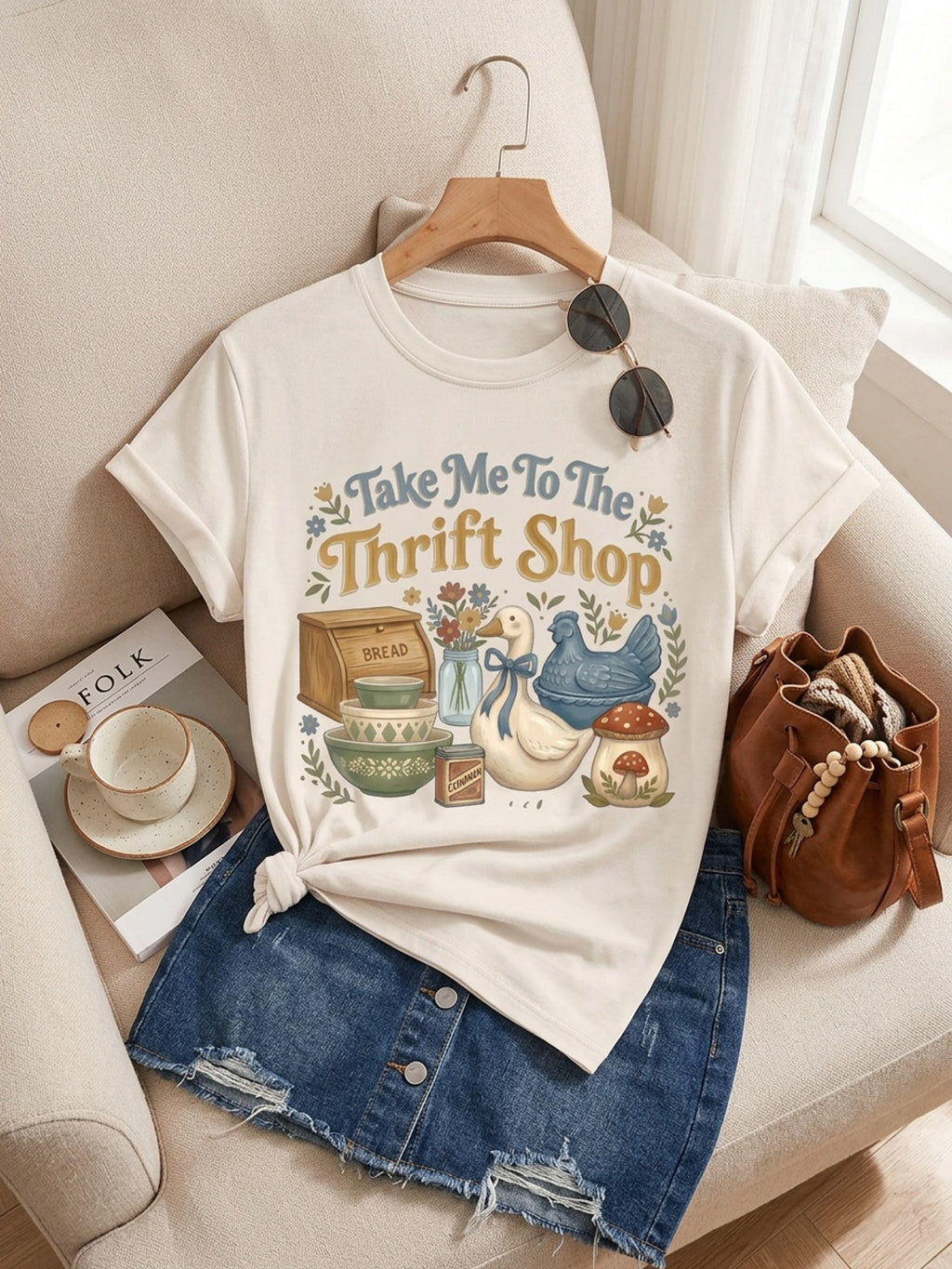 Bohemian Slogan Print T-Shirt Women Crew Neck Short Sleeve Casual Graphic Tee Viscose Blend Minimalist Spring Summer Fall Top S-XXL