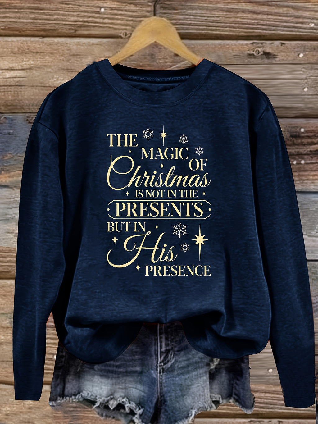 Women's Printed Casual Sweatshirt Round Neck Long Sleeve All Season Medium Stretch Top Dark Gray Pink Royal Blue S M L XL XXL
