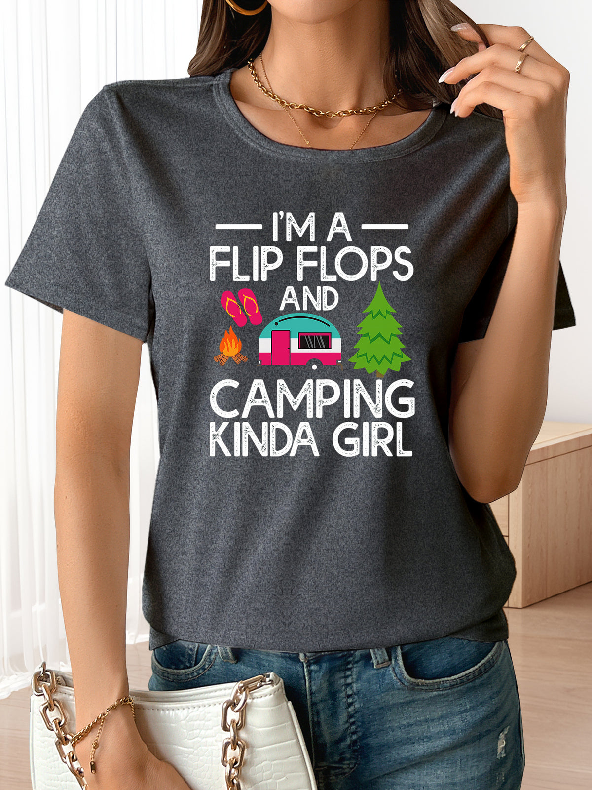 Funny Quotes Graphic Tee Women Loose Crew Neck Short Sleeve T-Shirt | Casual Statement Print Top Spring Summer Fall
