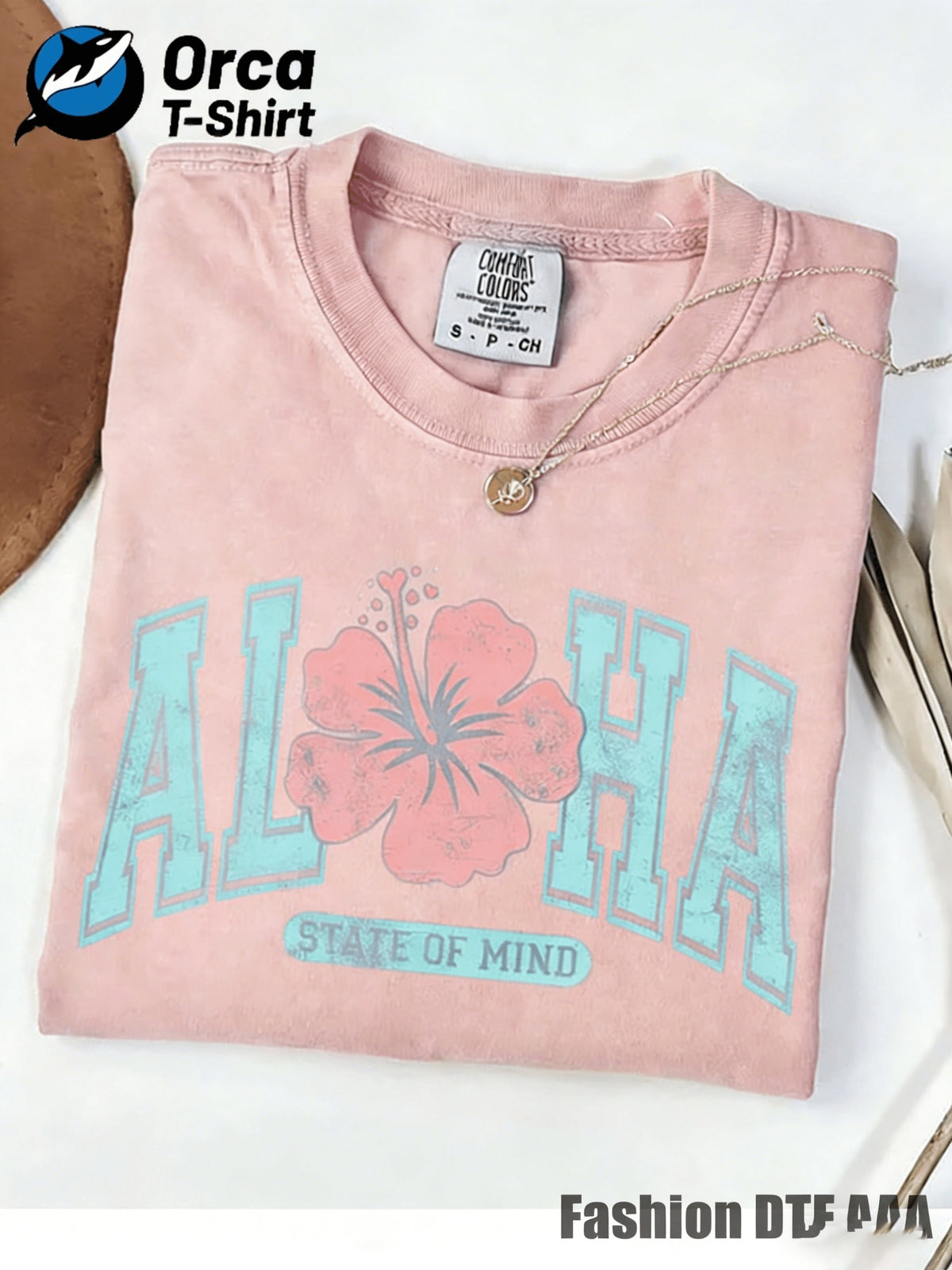 Women's Aloha Hibiscus Graphic Print T-Shirt 100% Cotton Crew Neck Short Sleeve Summer Beach Casual Tee