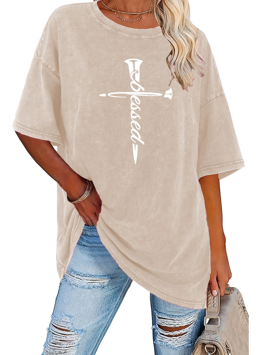 Retro Washed Graphic Print T-Shirt Women 230g Heavyweight Round Neck Short Sleeve Loose Fit Street Style Casual Tee S-XXL