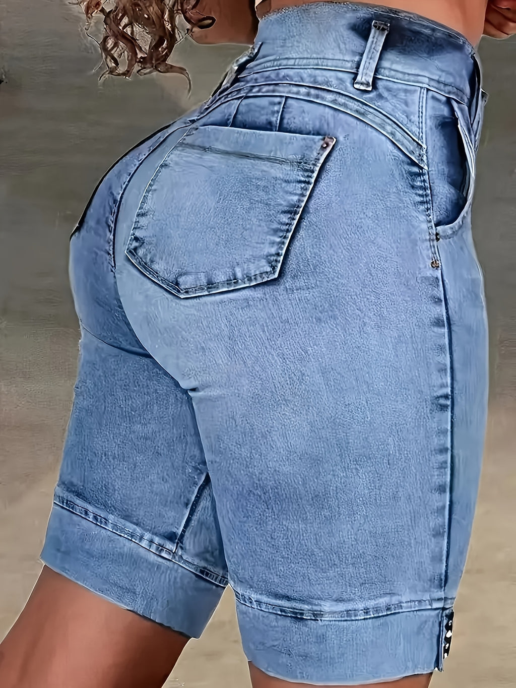 Elastic Waist Denim Shorts for Women - Comfortable Relaxed Fit Pull-On Jean Shorts, Casual Everyday Summer Bottoms with Soft Waistband, Easy Wear Style