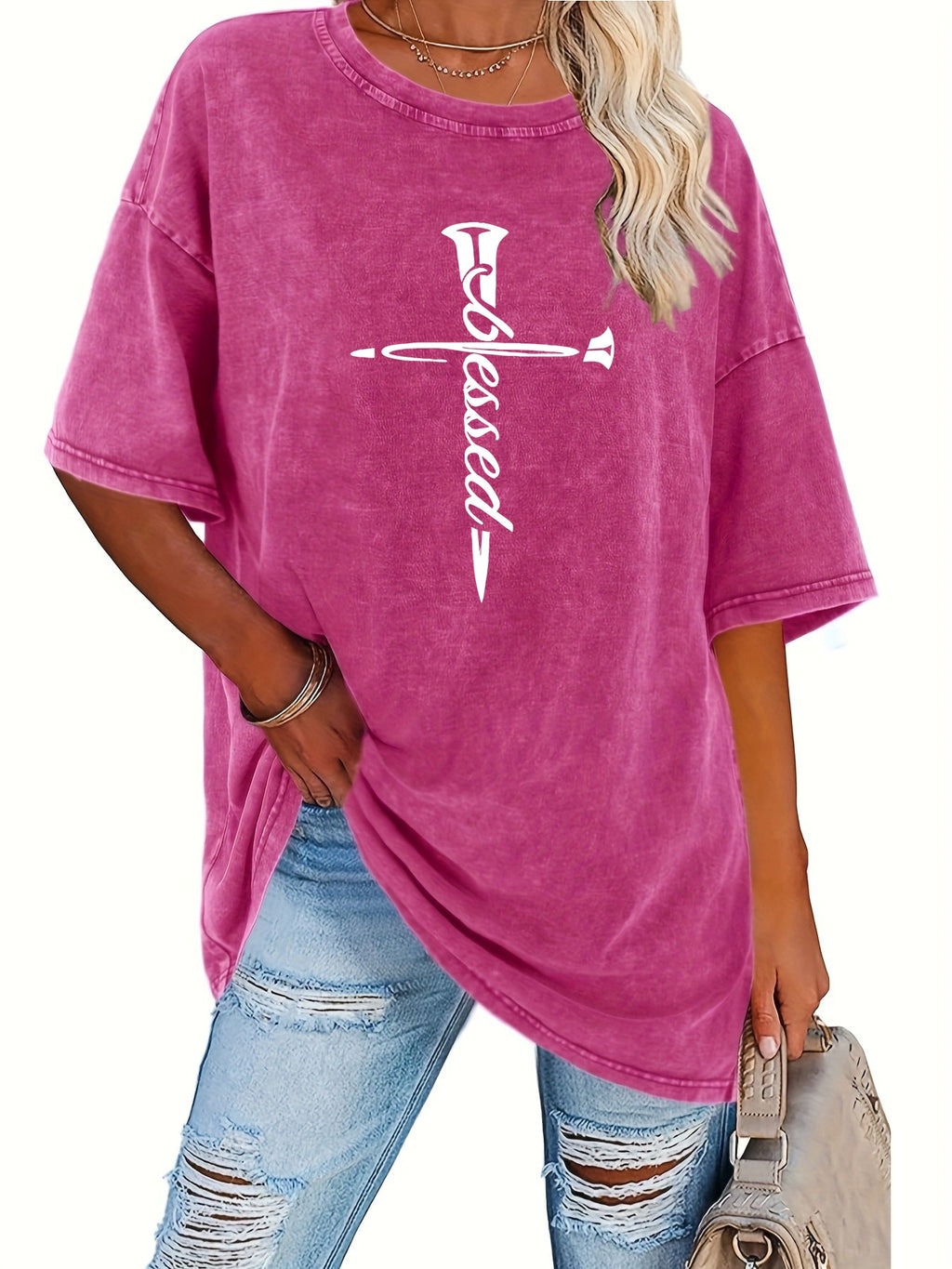 Retro Washed Graphic Print T-Shirt Women 230g Heavyweight Round Neck Short Sleeve Loose Fit Street Style Casual Tee S-XXL